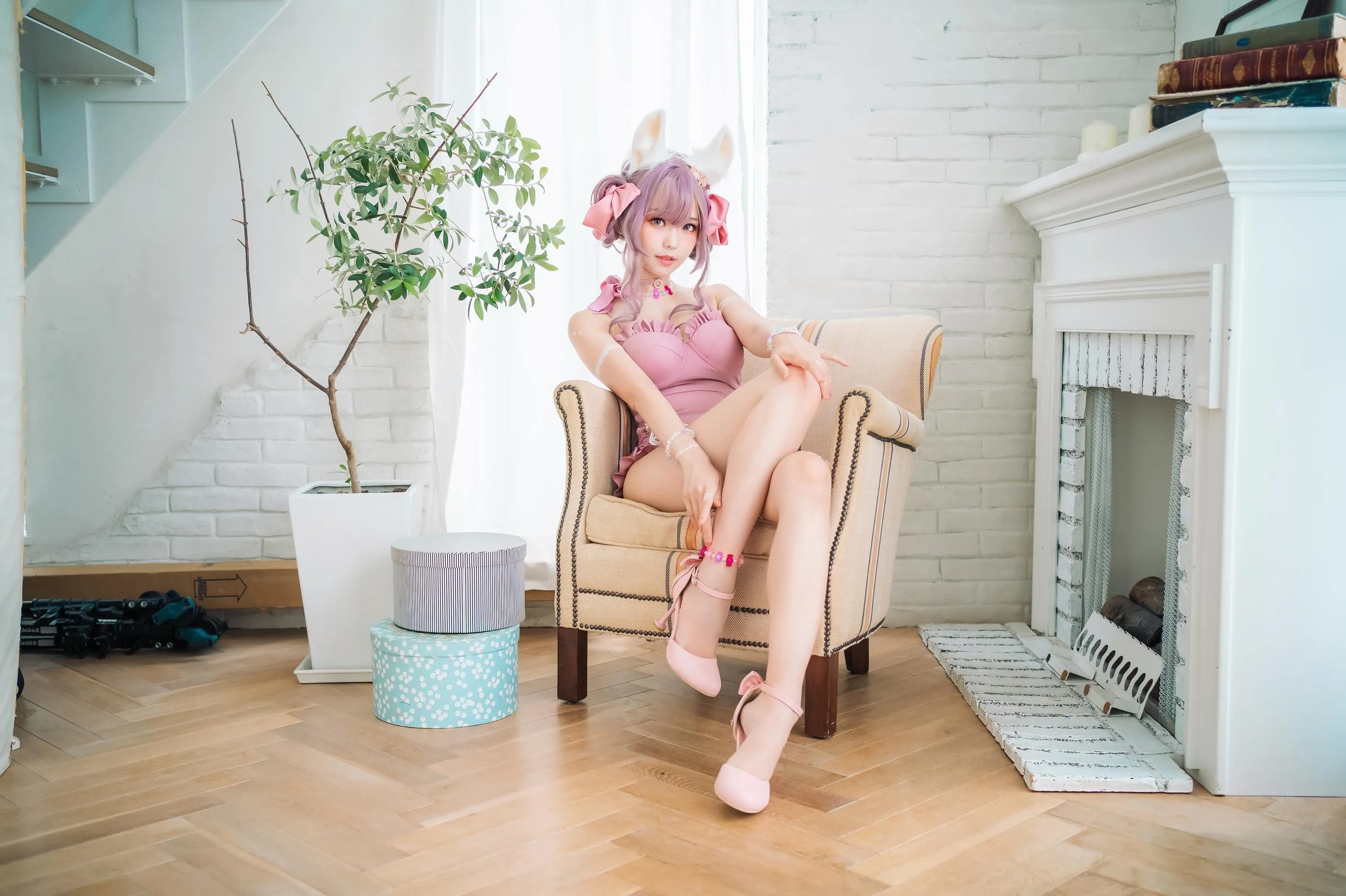 ElyEE子 – NO.82 Fluffy Summer – Original Swimsuit-粉色 [54P]插图9